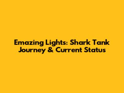 Emazing Lights: Shark Tank Journey & Current Status