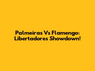 Palmeiras Vs Flamengo: Libertadores Showdown!